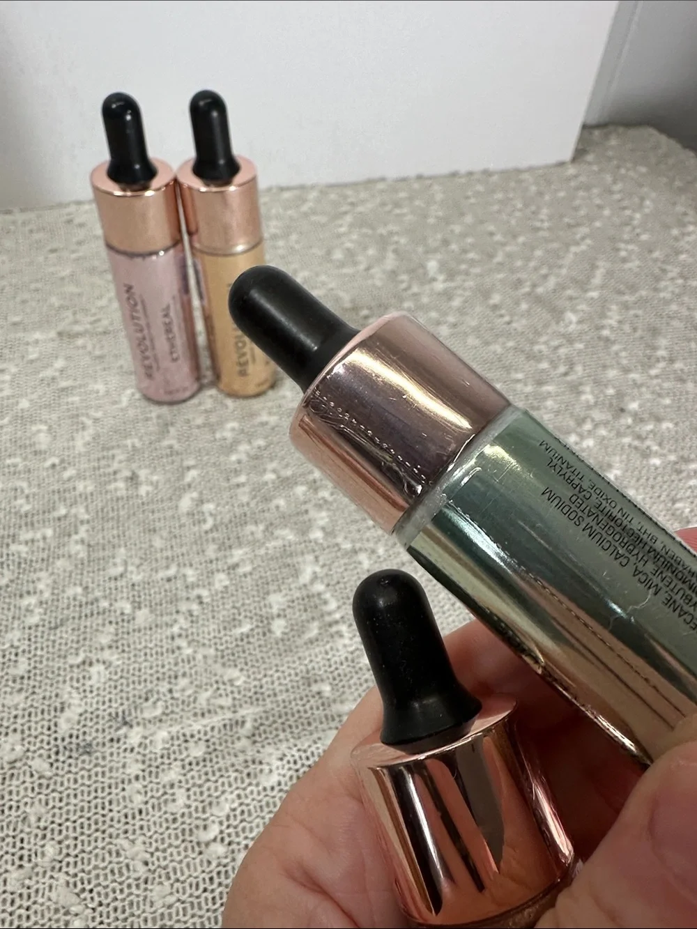 Makeup Revolution Liquid Highlighter LOT Ethereal Euphoric Gold MermaidScales